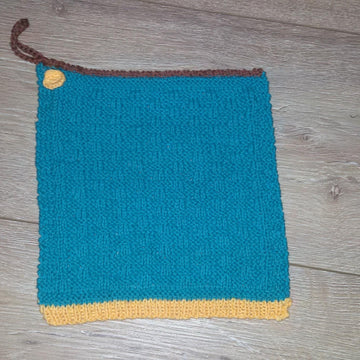 Gestricktes Spültuch-Quartett "Karo" mit Aufhänger