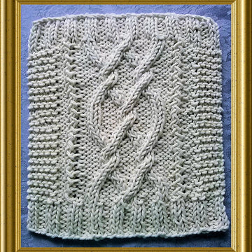 Aran Style Dishcloth Pretzel Twist