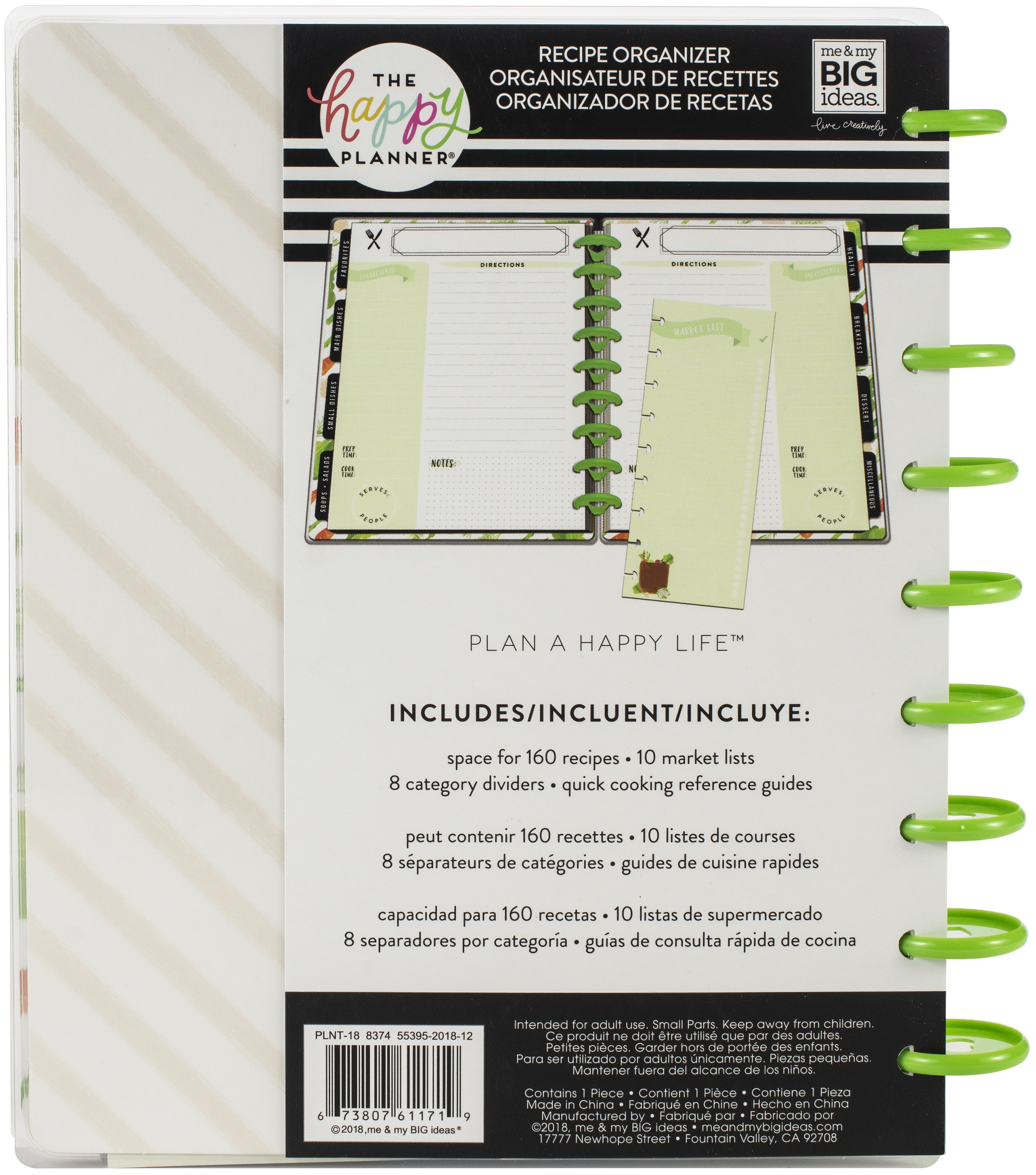 The Happy Planner Undated Medium Planner 7.75"X9.75" - Recipe