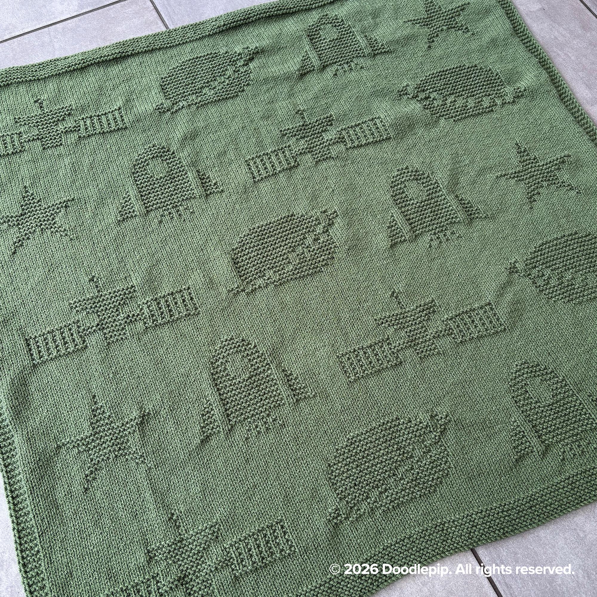 Space Rocket Knit Blanket