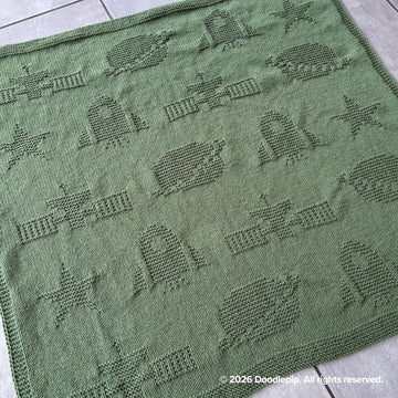 Space Rocket Knit Blanket