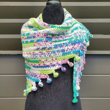 Sidestep Bobble Pom Pom Wrap US terminology  by Melu Crochet