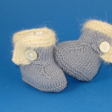 Baby Short Fur Trim One Button Booties (Bootees)