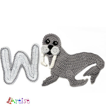 Crochet Animal Alphabet W Walrus pattern