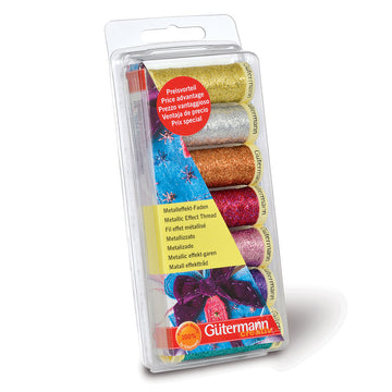 Gutermann Thread Set: Metallic Effect: 7 x 50m: Assorted