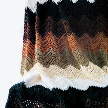 Mocha Ripple Chevron Throw