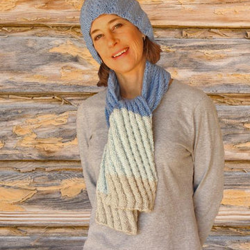Diagonal Rib Knit Scarf