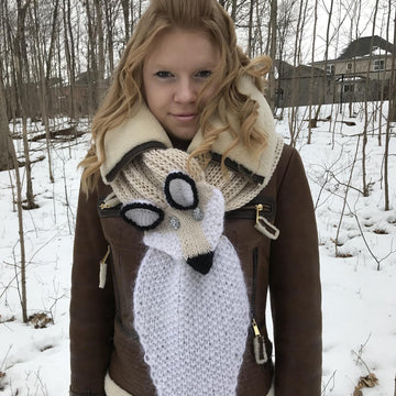White Fox Long Scarf