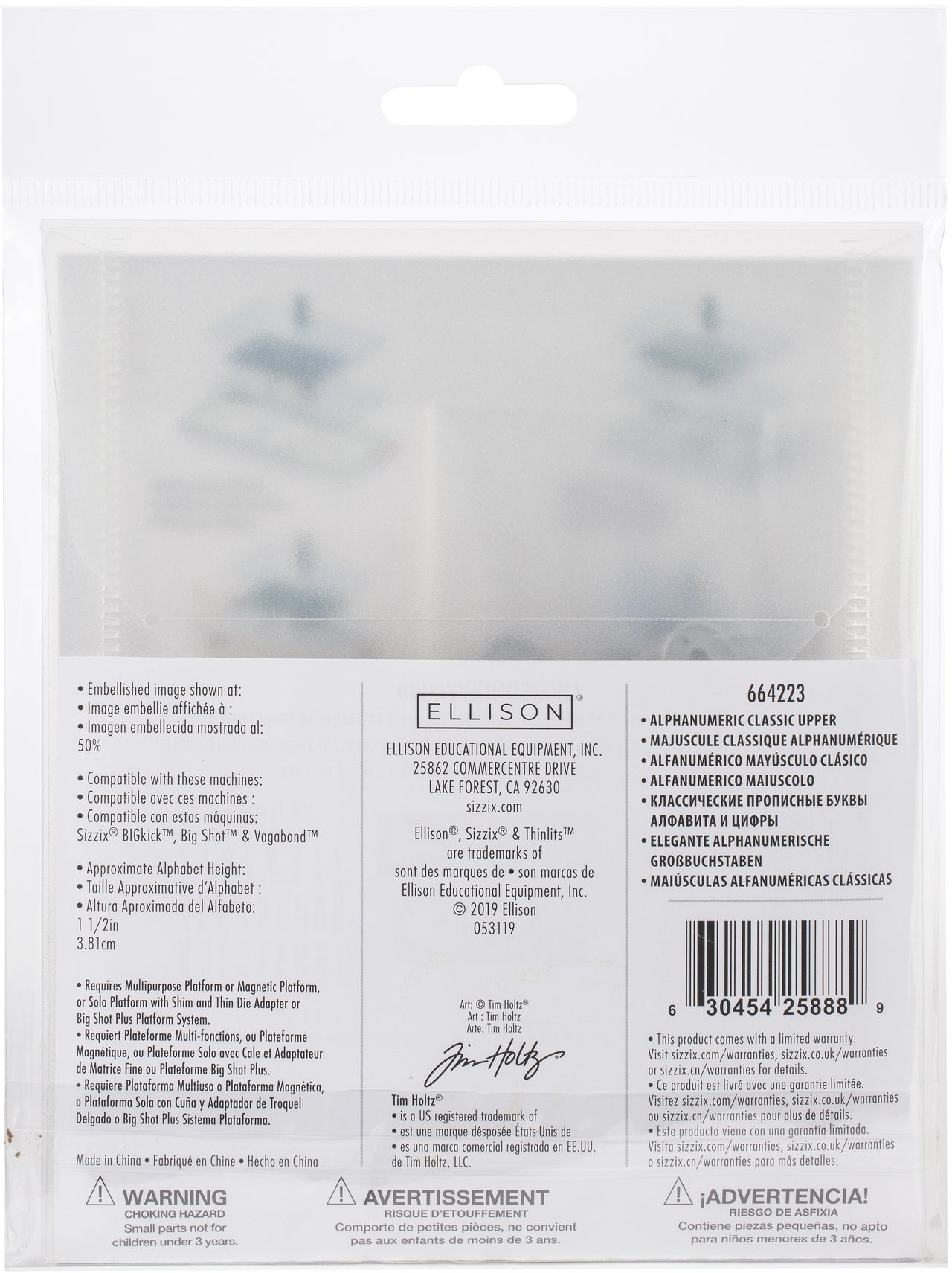 Sizzix Thinlits Dies By Tim Holtz 65/Pkg - Alphanumeric, Classic Upper