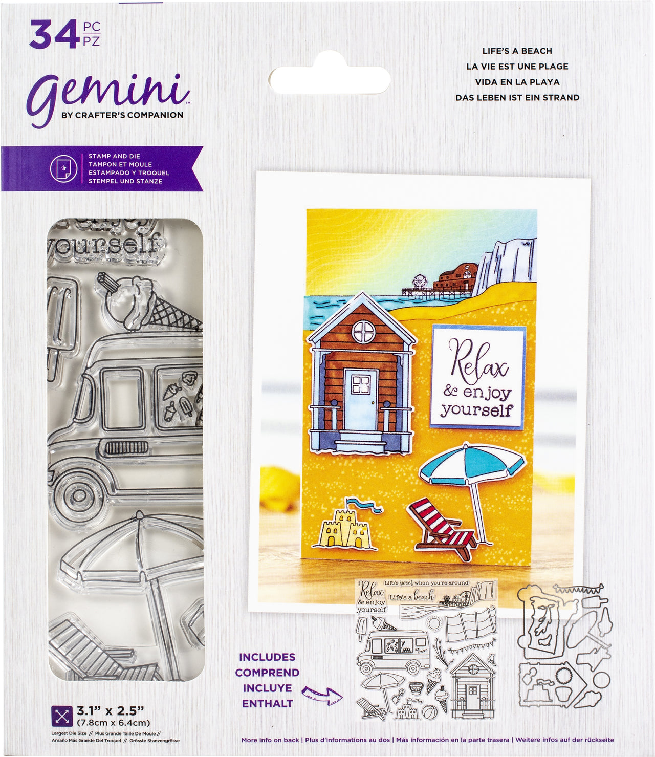 Crafter's Companion Gemini Stamps & Dies - Life's A Beach
