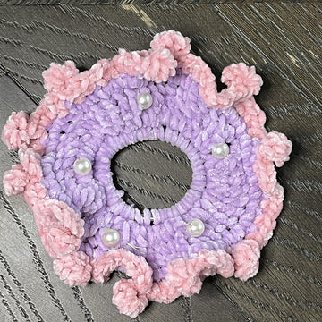 Pearl Plush Crochet Scrunchies