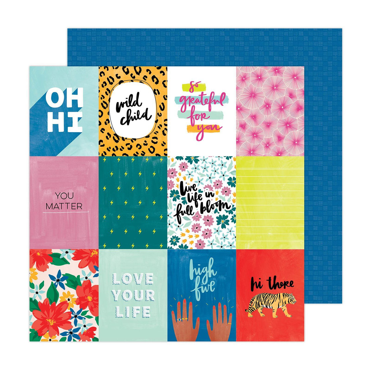 American Crafts Amy Tangerine - Brave + Bold High Five 12"x12" Cardstock