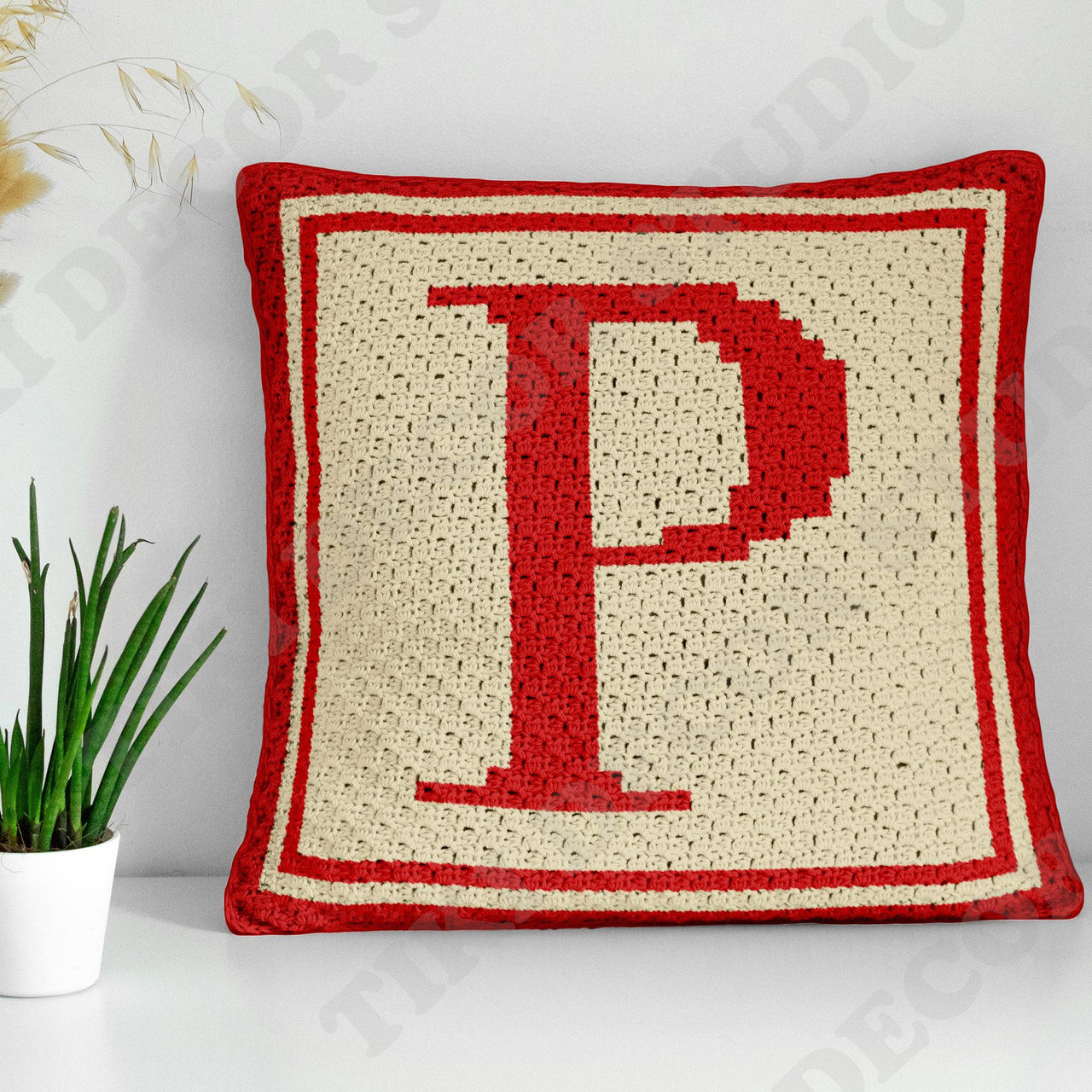 Letter P Pillow Cover CROCHET PATTERN