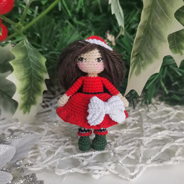 Mini Christmas Doll Amigurumi Ornament