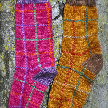 Thistle and Forest Plaid Socks