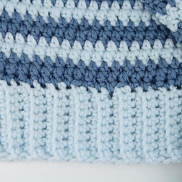 Crocheted Stocking Hat with Ribbed Edge