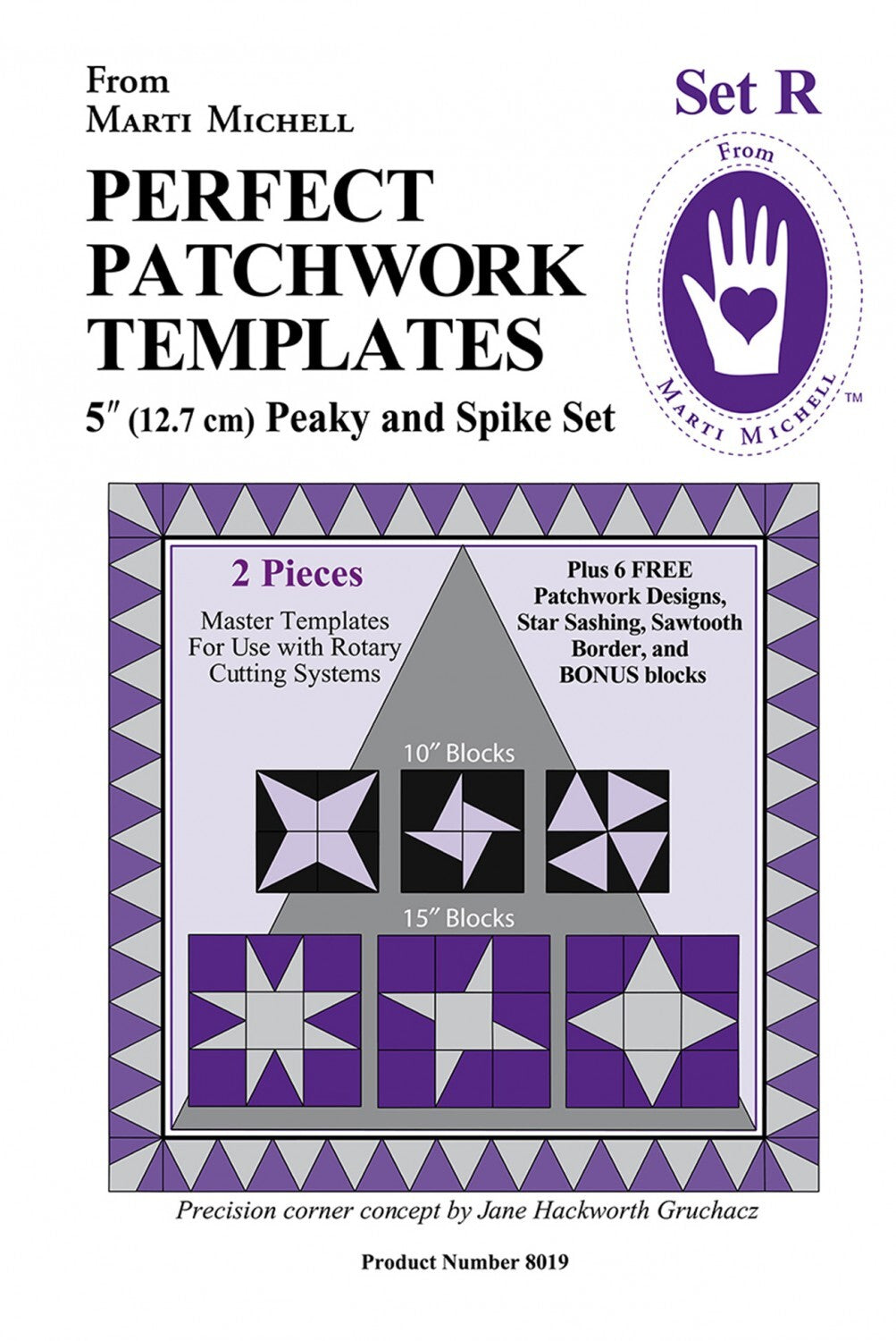 Marti Michell Set r 5in Peaky & Spike Quilting Template