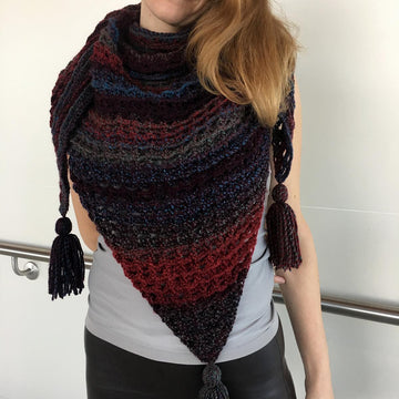 Crochet Shawl Pattern: Two-Tassels-To-Wrap Shawl