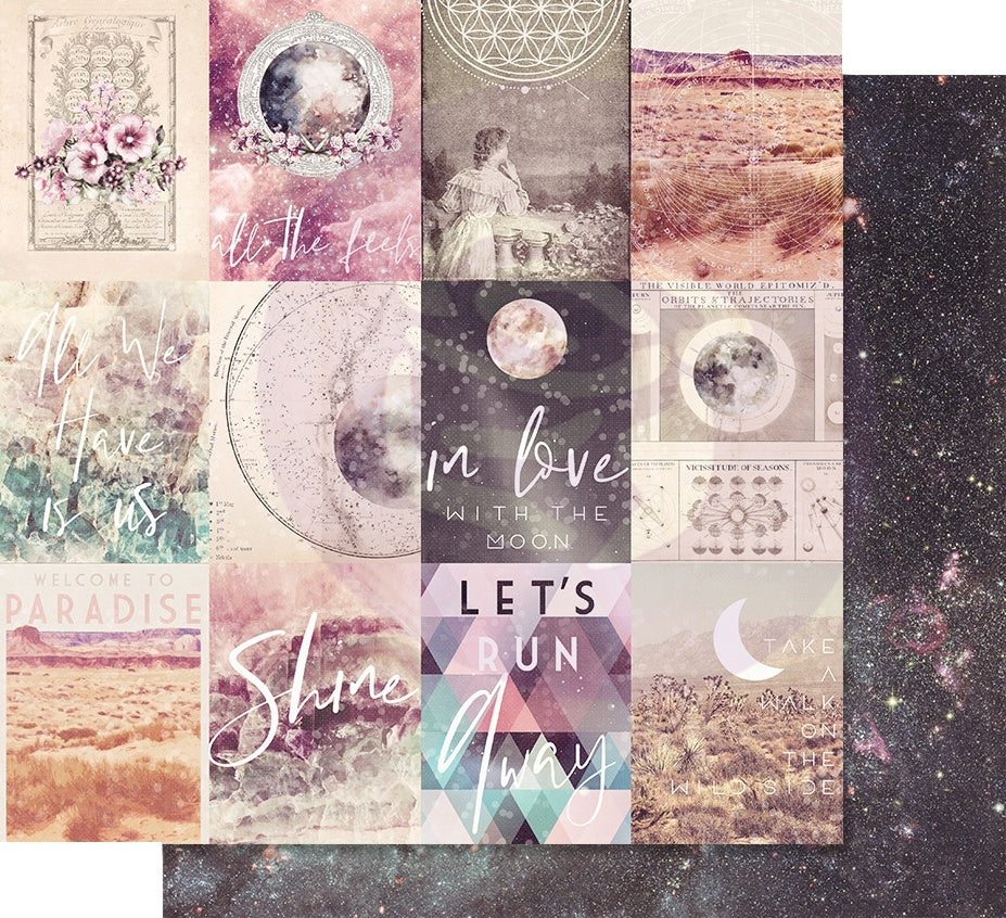 Prima Marketing Moon Child Foiled Dbl-Sided Cardstock 12"X12 10/Pkg - In Love With The Moon