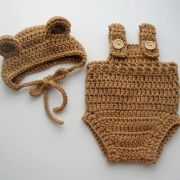 Bear Baby Bonnet and Romper