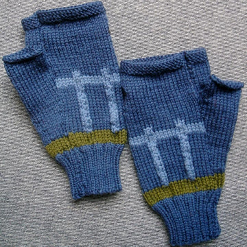 Robin on a Fence fingerless gloves/mitts