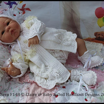 Lacy Leafy Lace Jacket & Pants for 16-22 inch doll (preemie-3m+ baby)
