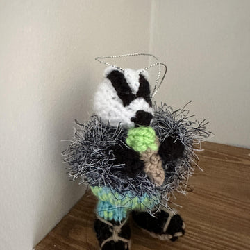 Mini Badgers Eating Ice Cream - Ferrero Rocher/Lindor Chocolate Cover/Stuffed Hanging Decoration/Toy