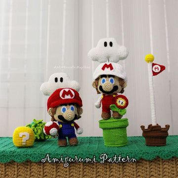 Super Mario Amigurumi Pattern PDF + Mini Mushroom & Fire Flower
