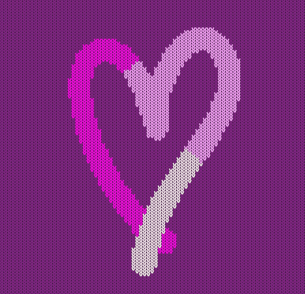 Pink Heart Knit Chart