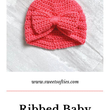 Ribbed Baby Turban Hat with Bow