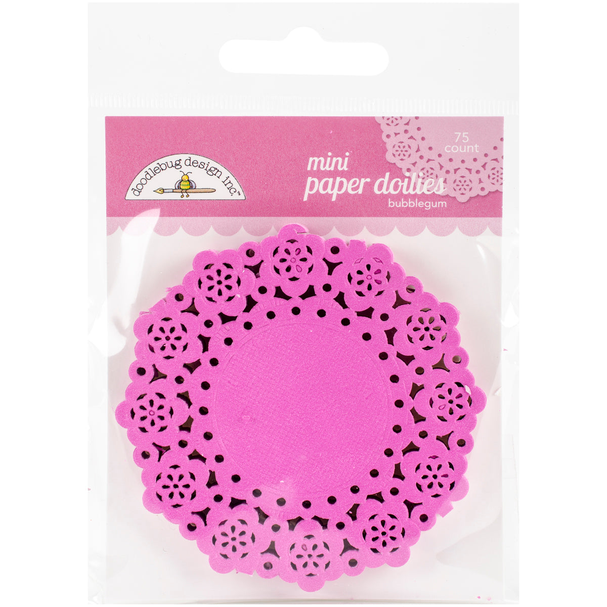 Doodlebug Mini Doilies 3" 75/Pkg - Bubblegum