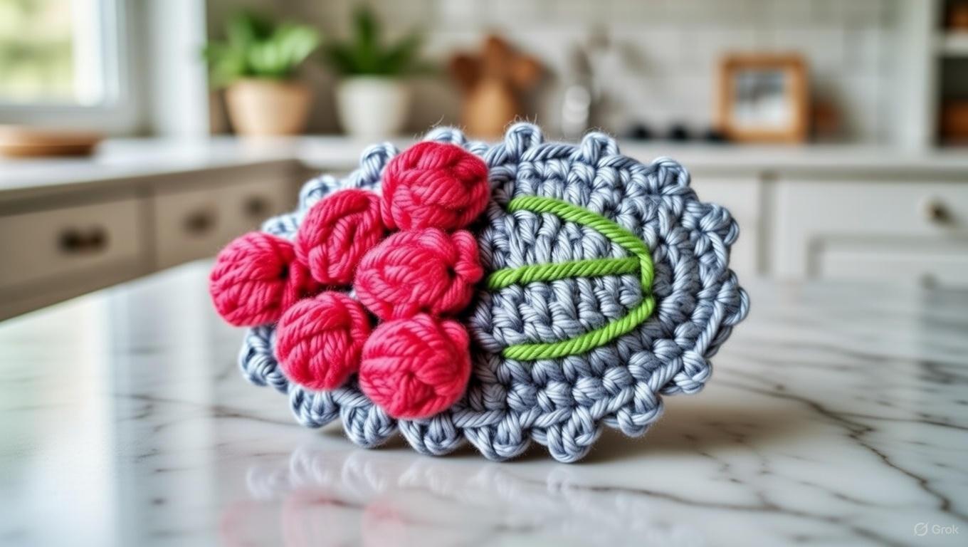 Crochet Grapes Hair Clip Pattern PDF + Video Tutorial
