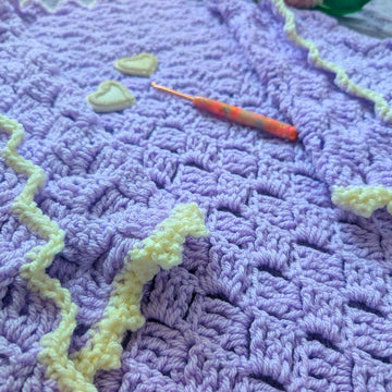 Crochet Lavender Flower Shawl Pattern