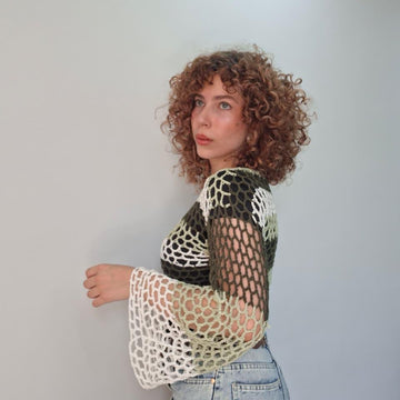 Forest crochet mesh top