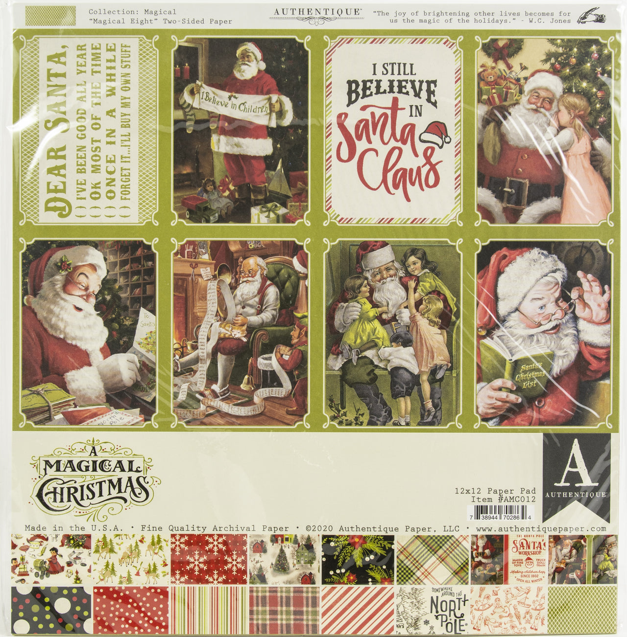 Authentique Paper Authentique Double-Sided Cardstock Pad 12"X12" 18/Pkg - A Magical Christmas