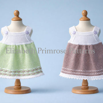 Meadow and Blush Dolls Sundress Knitting Pattern P44 – DK Yarn – Elizabeth Primrose Patterns
