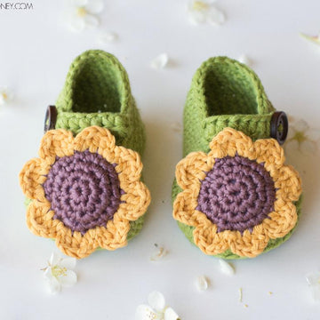 Sunflower Baby Booties