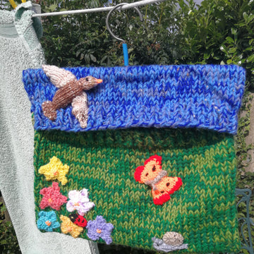 Garden design Peg/Pin bag - butterfly, bird, flowers, ladybird, snail, spider