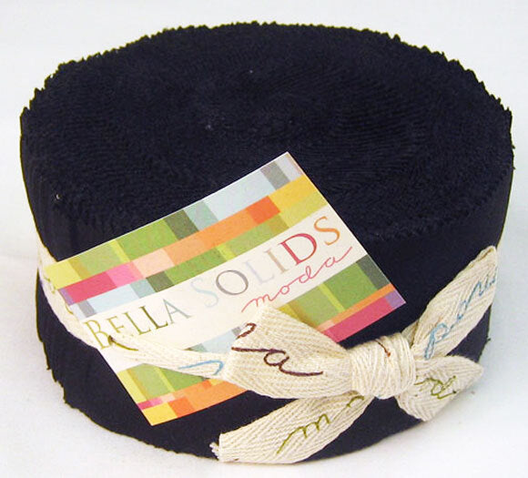 Moda Fabrics Bella Solids 2.5in Strip Roll - Black