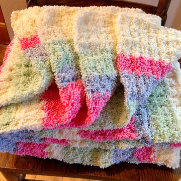 Crochet Cotton Candy Fluffy Blanket