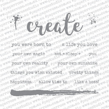 Paper Rose Clear Stamps 4"X4" - Create Words