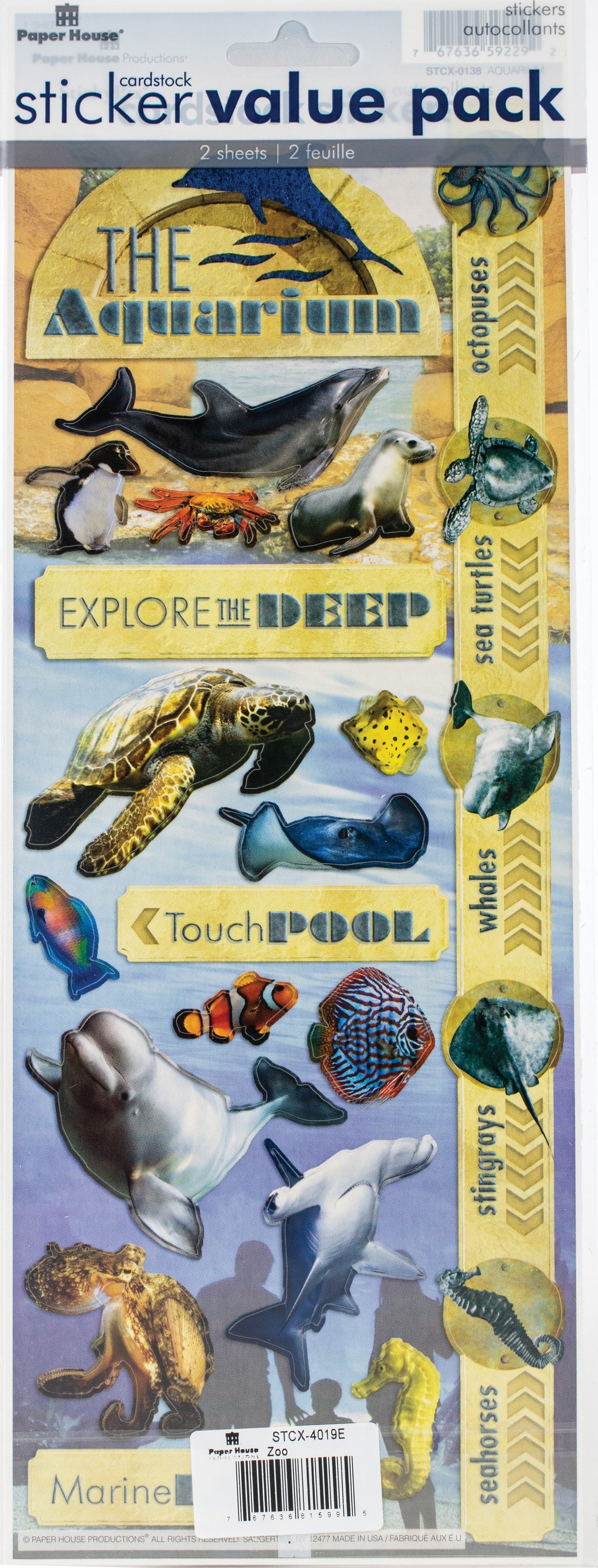 Paper House Cardstock Sticker 2/Pkg - Zoo