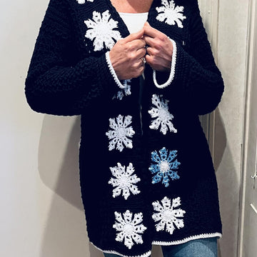 SNOWFLAKE CARDIGAN English USA & Dutch