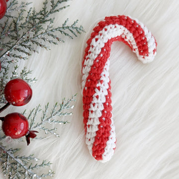 Candy cane crochet Christmas ornament pattern