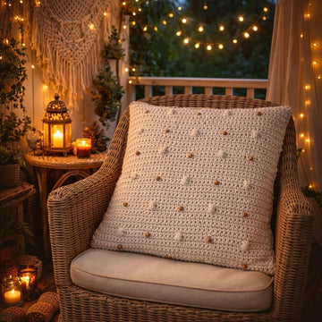 Crochet Beaded Cushion Cover