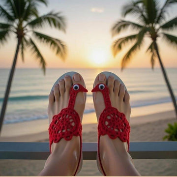 Crochet Goose Barefoot Sandal Pdf + Video Tutorials
