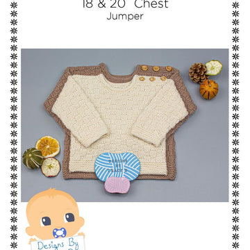 Parker baby jumper knitting pattern 18" and 20" chest