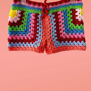 Asymmetric Crochet Shorts