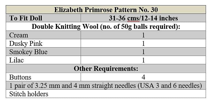 Candy Row Dolls Bodysuit and Hat Knitting Pattern P30 | Elizabeth Primrose Patterns
