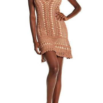 Crochet lacy cabled dress.